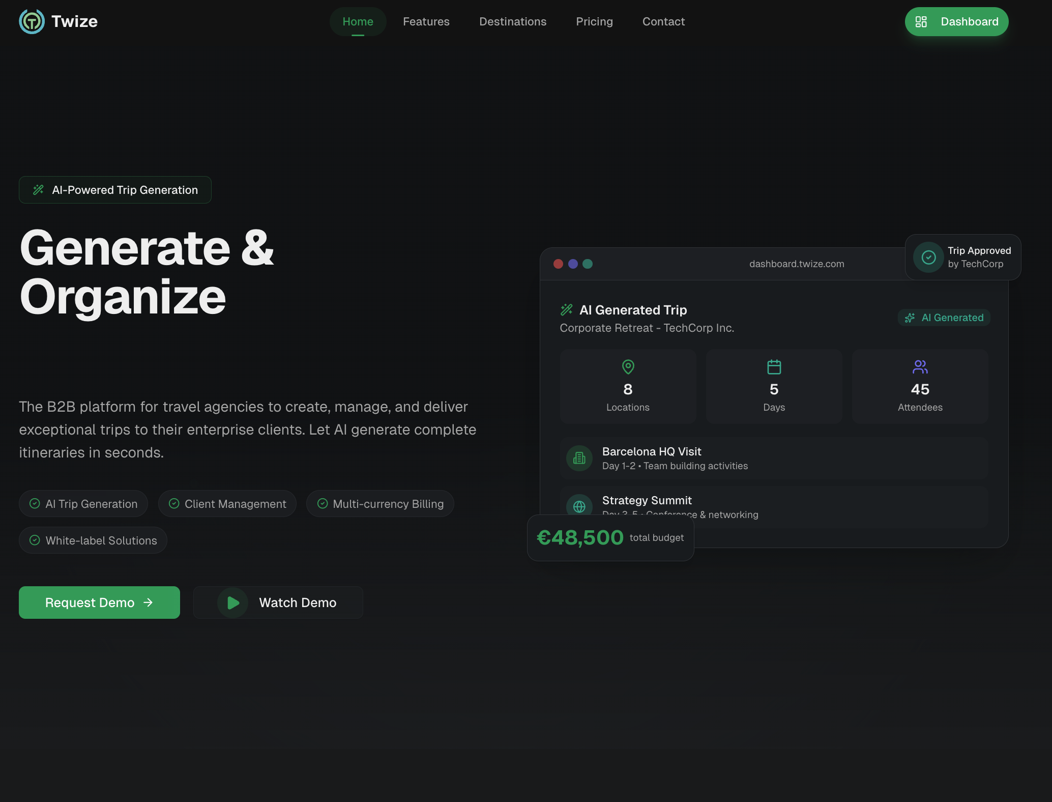 Twize - AI-Powered Enterprise Trip Management